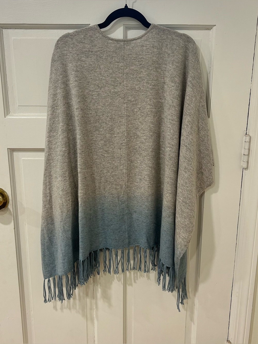 PURE Collection Wool Cashmere Ombré Open Cardigan Fringe Knit Topper One Size - Picture 8 of 8